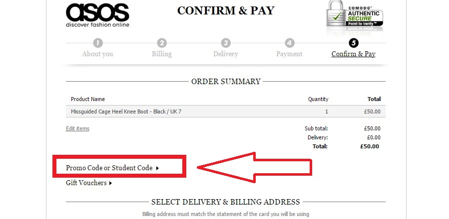 Asos new customer code